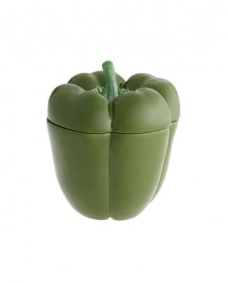 Cutie ceramica cu capac, verde, 21 cm, Pepper - BORDALLO PINHEIRO